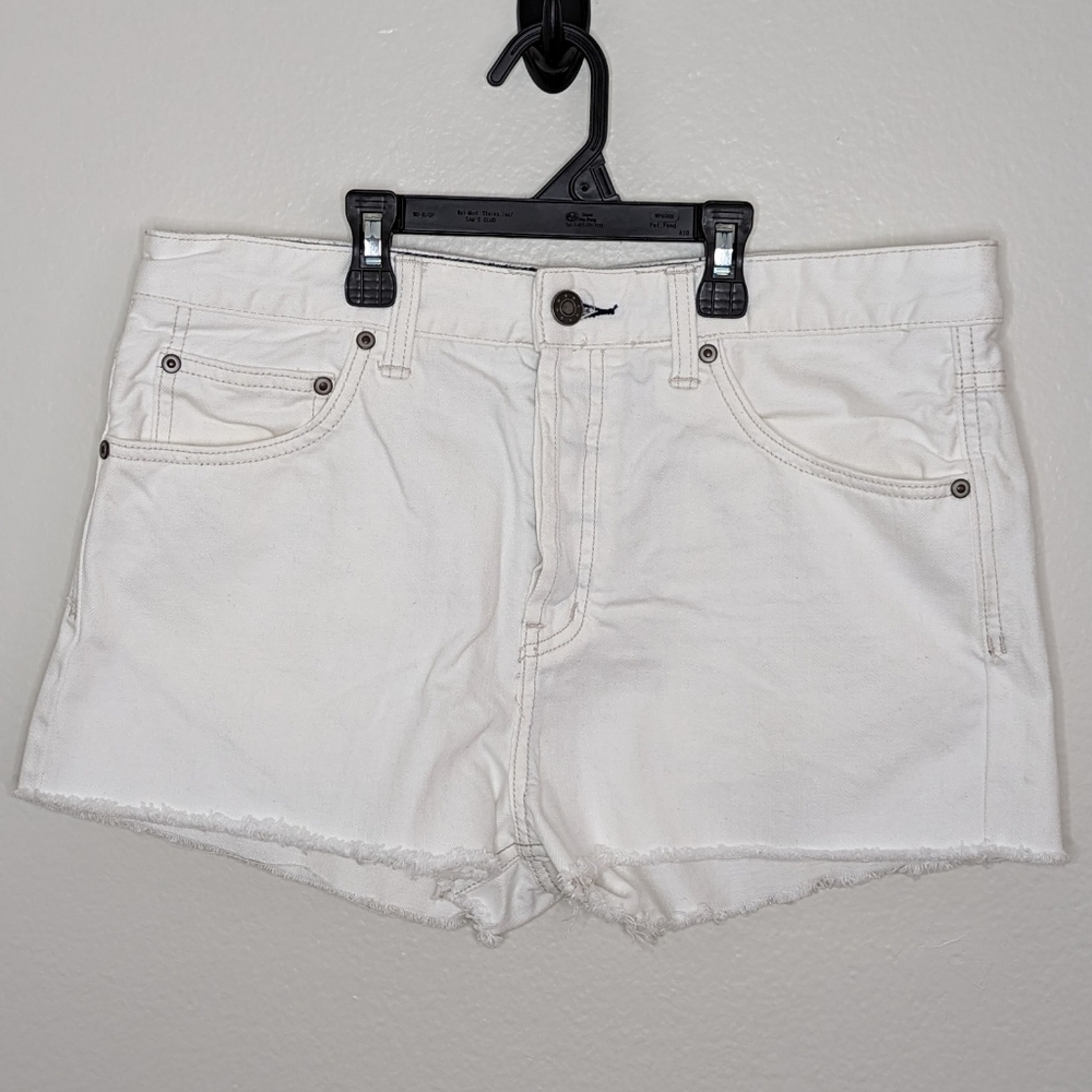 Free People White Denim Jean Shorts